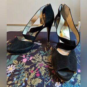 Michael Kors Black Suede Heels - Size 10